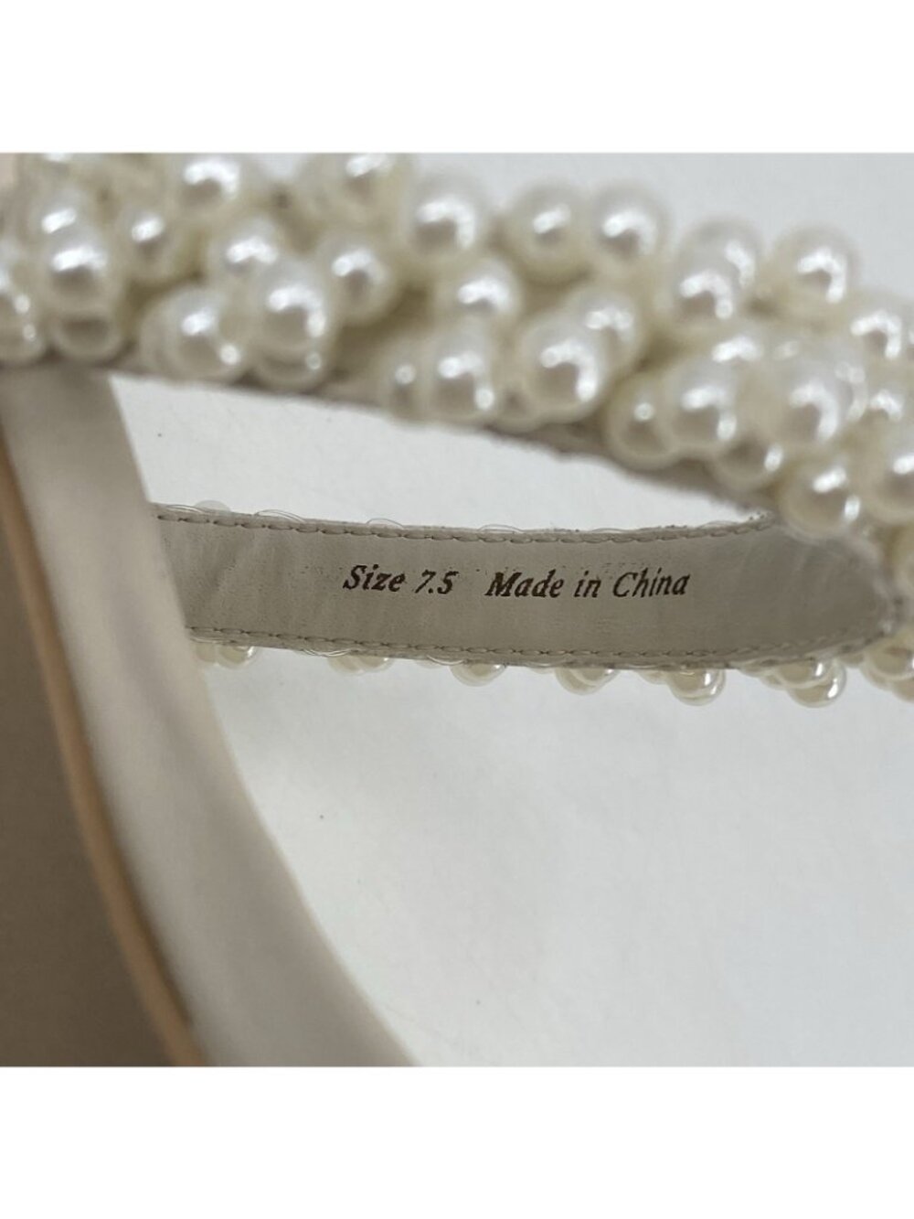 Dolce Vita Women's Size 7.5 Strappy Pearl Block Heel Sandals Ivory - Picture 11 of 16